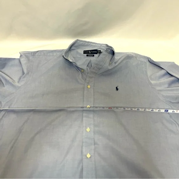 Ralph Lauren Men's Blue Shirt Size Large 16-1/2 - 32/33 Length 33” - Picture 6 of 8